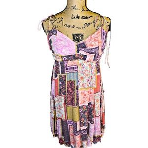 NWOT- VICI - New Pink Bandana Color Patch Mini Sundress
